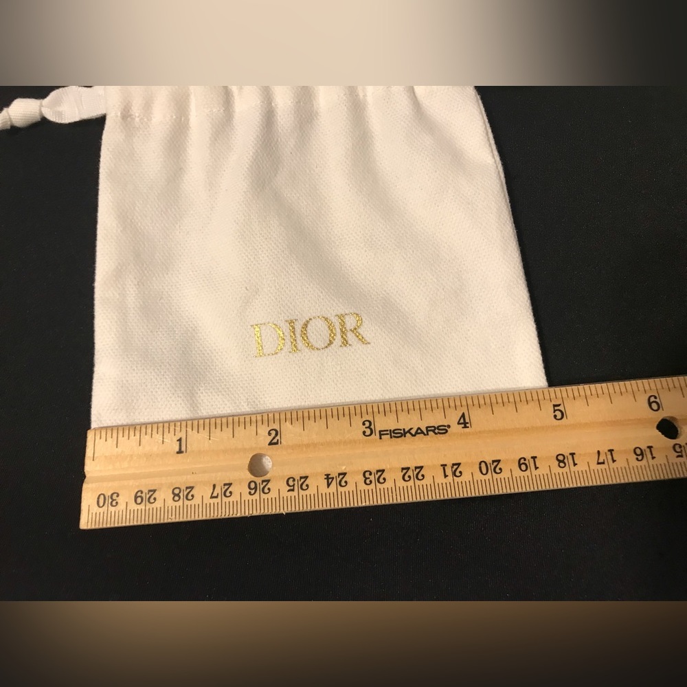 Christian Dior white cotton small beauty dust bag drawstring - Picture 4 of 5